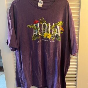 Delta Purple Aloha Cotton Blend Shirt, size 2xl